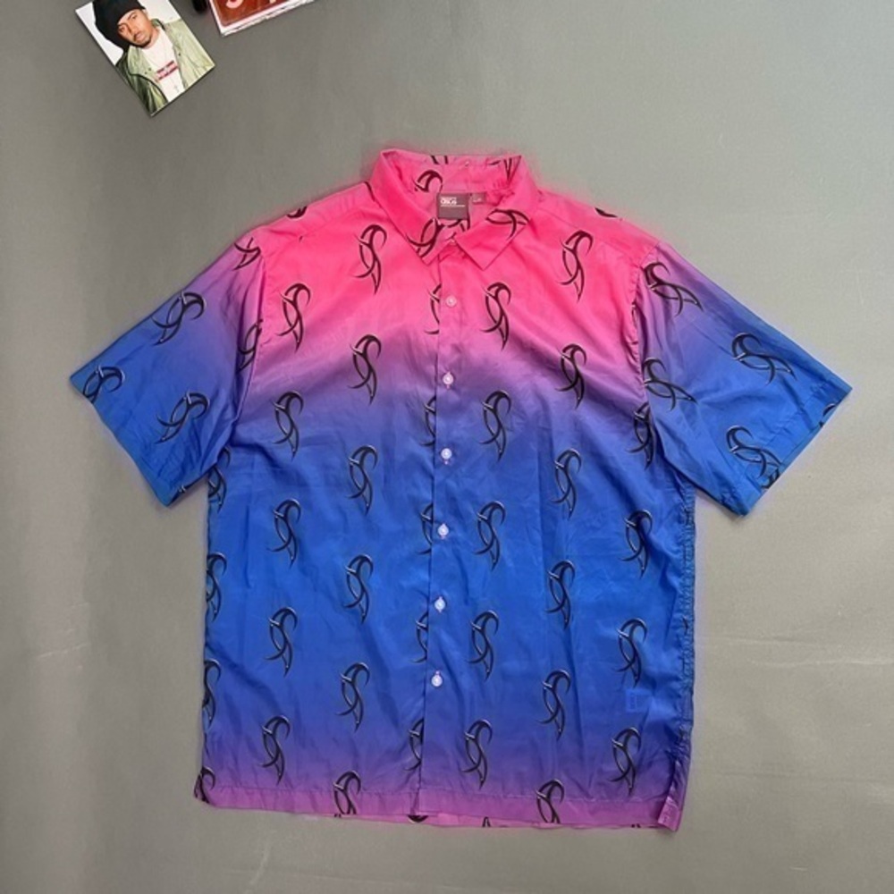 Mauve Magenta Tribal Pattern Allover Print Club Shirt